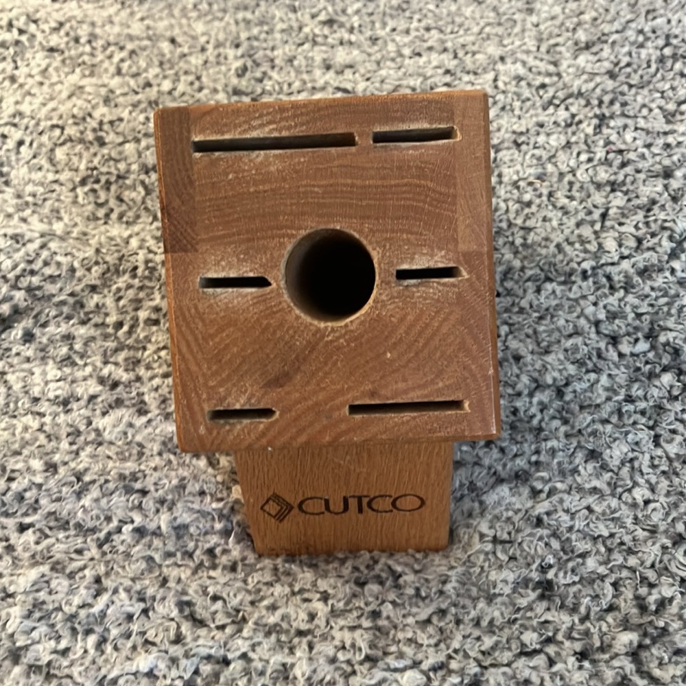 Cutco Gallery Kitchen Cutlery Knife Block Holder Honey Oak Wood 7 Slot